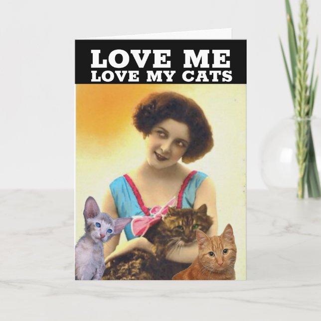 CARTÃO DE OLA DE DONA DE CASA RETRÔ COM GATO (Frente)