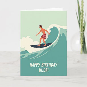 Cartão de Onda de Aventura de Aniversário