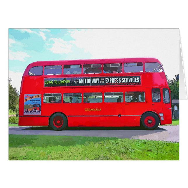 CARTÃO DE ÔNIBUS VERMELHO BRITÂNICO (Frente horizontal)