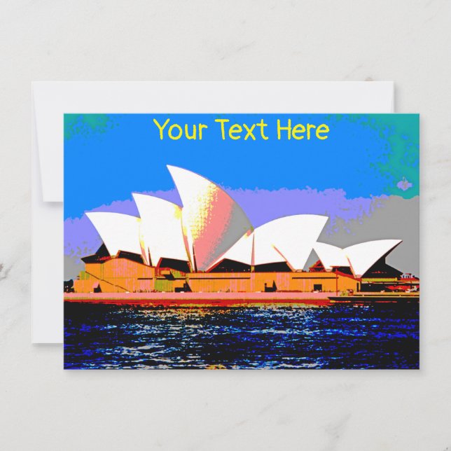 Cartão de ópera Sydney personalizável (Frente)