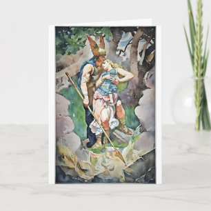 Cartão de ópera Viking aquarela computador