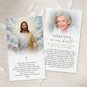 Cartão de Oração Ave Maria Religiosa Funeral Jesus