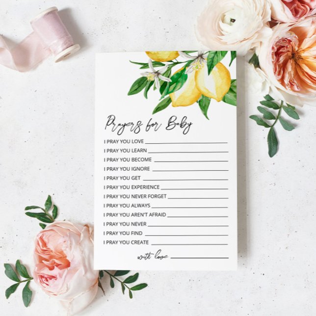 Cartão de Oração Chá de fraldas Lemon Greenere (Criador carregado)