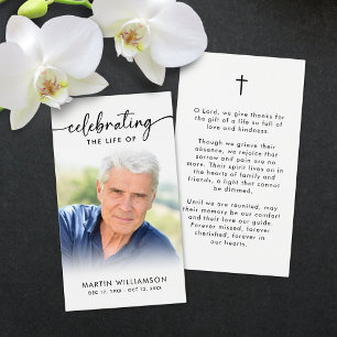 Cartão de Oração com Foto de Condolências para Fun