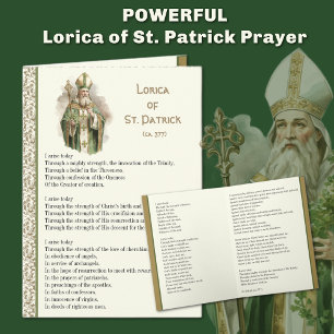 Cartão de Oração da Lorica Irlandesa de São Patríc