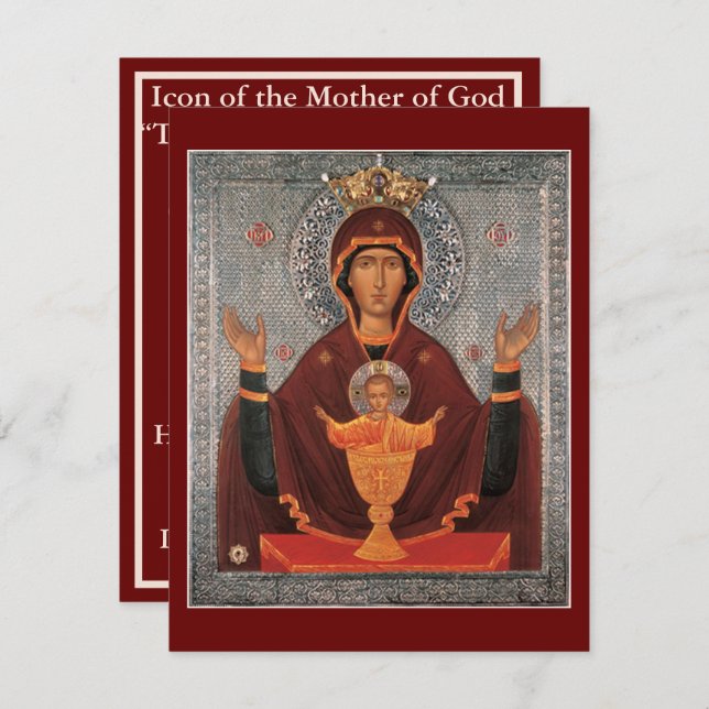 cartão de oração da Mãe de Chalice Inesgotável a D (Frente/Verso)
