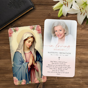 Cartão de Oração da Virgem Maria Religiosa