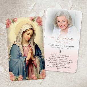Cartão de Oração da Virgem Maria Religiosa
