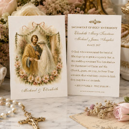 Cartão de Oração de Casamento Católico de Família