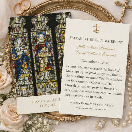 Cartão de Oração de Casamento Católico de Vidro Co