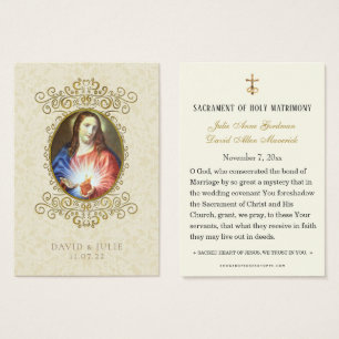 Cartão de Oração de Casamento Católico Elegante Je