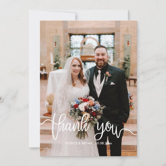 Cartão de Oração de Casamento Católico Obrigado (Frente)