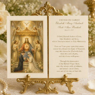 Cartão de Oração de Casamento Católico Unidos em C