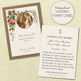 Cartão de Oração de Casamento Floral Elegante com 