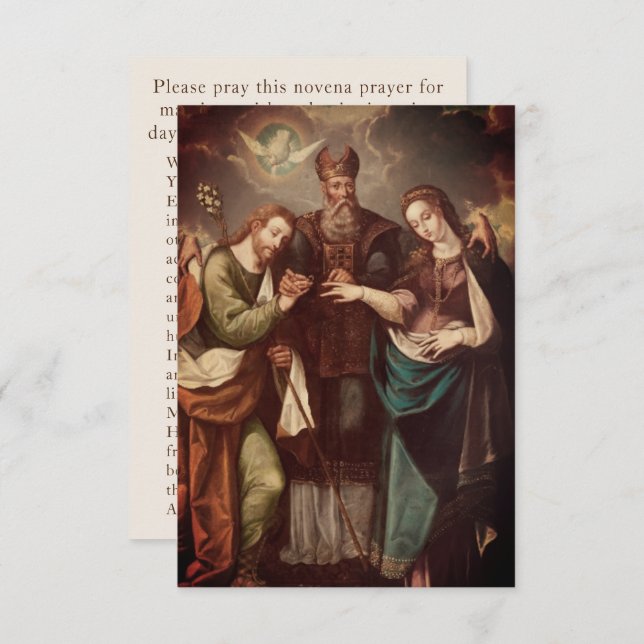 Cartão de Oração de Casamento Personalizado de Vin (Frente/Verso)