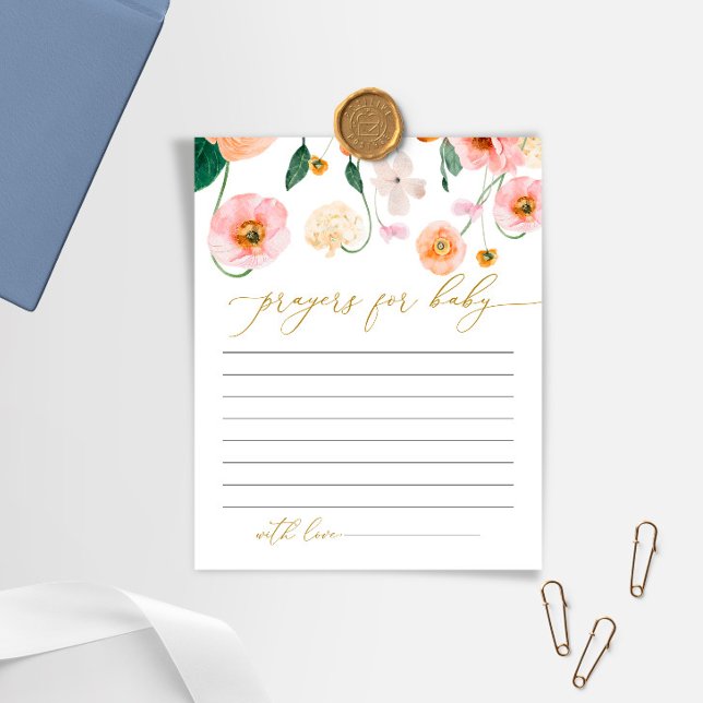 Cartão de Oração de Chá de fraldas das Flores de P (Criador carregado)