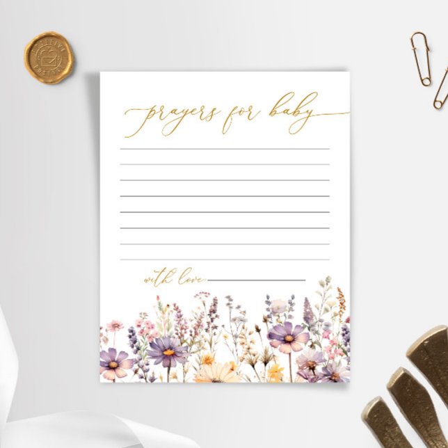 Cartão de Oração de Chá de fraldas de Flores Selva (Criador carregado)