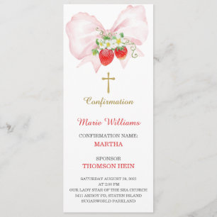 Cartão de Oração de Confirmação Rosa Personalizado