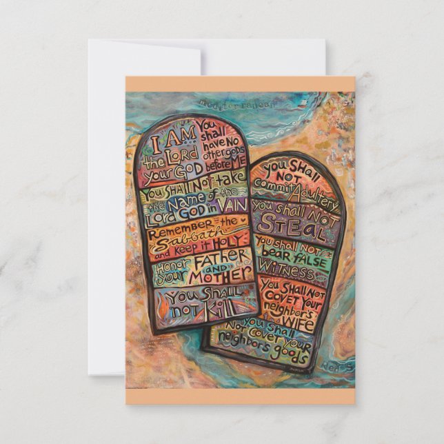 Cartão de Oração de Dez Mandamentos (Frente)