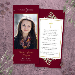 Cartão de Oração de Foto de Funeral