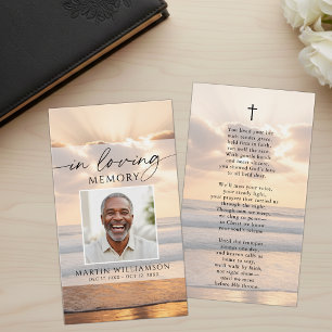 Cartão de Oração de Foto do Pôr do Sol na Praia em