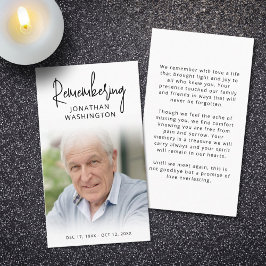 Cartão de Oração de Foto Funeral Moderno