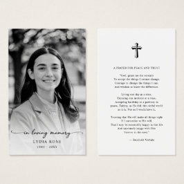 Cartão de Oração de Foto Memorial Crucial Mínimo