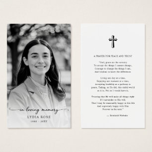 Cartão de Oração de Foto Memorial Crucial Mínimo