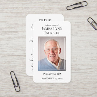 Cartão de Oração de Foto Memorial - Estou Livre