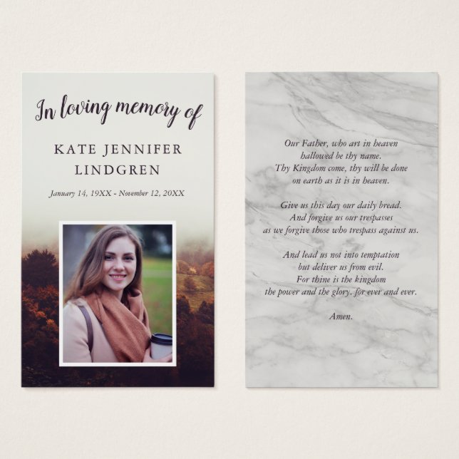 Cartão de Oração de Foto Mistura Autumn (Frente & Verso)