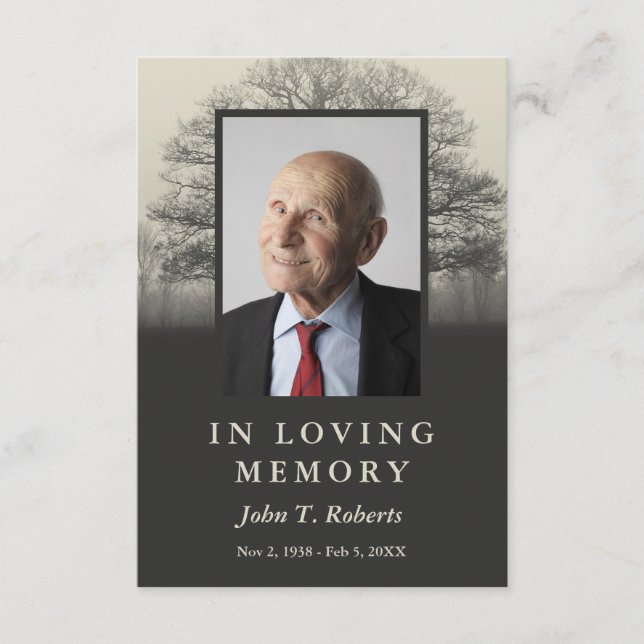 Cartão de Oração de Foto Silhouette de Árvore (Frente)