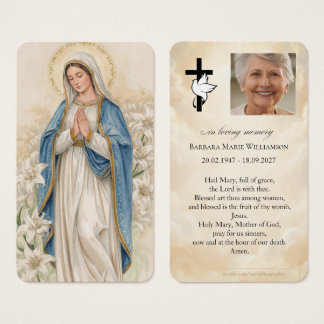 Cartão de Oração de Funeral Ave Maria