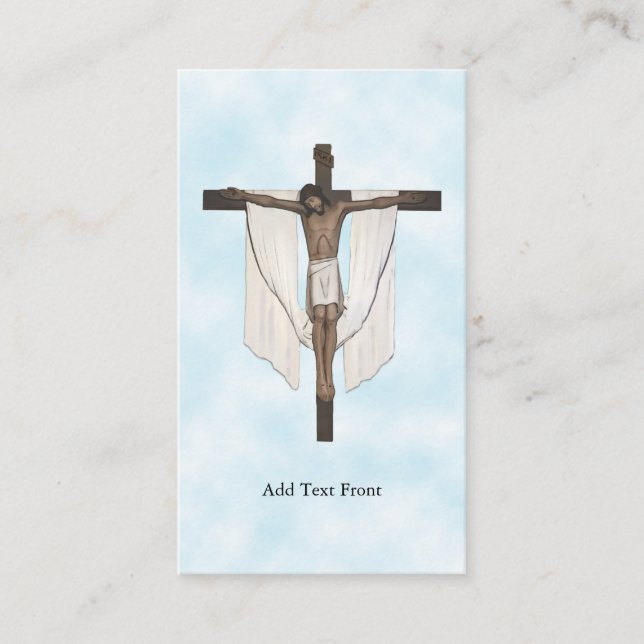 Cartão de Oração de Ilustração Crucifix (Frente)