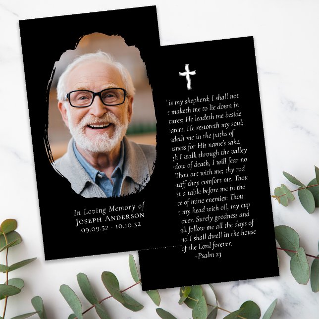 Cartão de Oração de Memória Cruzada de Foto Preta (Criador carregado)