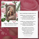 Cartão de Oração de Natal com Ruas. Thérèse e Ch R<br><div class="desc">Envie suas bençãos de Natal com este elegante cartão de oração com uma bela imagem de Rua. Thérèse, a Flor Pequena, cercada por delicadas rosas de Natal cor-de-rosa e verde festivo. O cartão inclui uma oração eloquente para inspirar fé e coragem, juntamente com uma intercessão especial das Ruas. Thérèse para...</div>