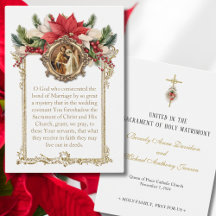 Cartão de Oração de Natal para Casamento Católico