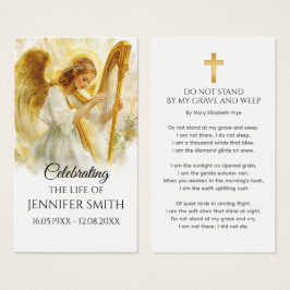 Cartão de Oração de Poema de Funeral de Celebração
