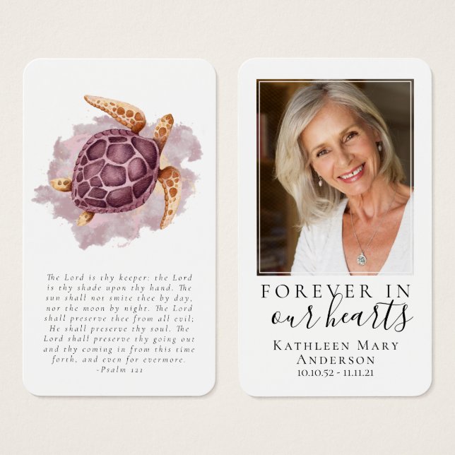 Cartão de Oração de Recordação de Fotografias de T (Frente & Verso)