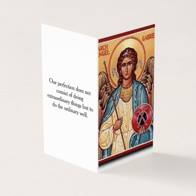 Cartão de Oração de São Gabriel Arcanjo (Exterior)