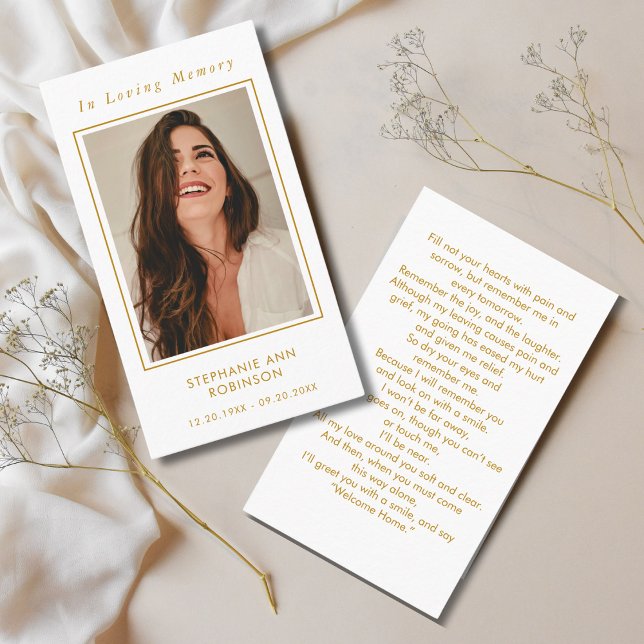 Cartão de Oração de Script Dourado para Memorial F (Criador carregado)