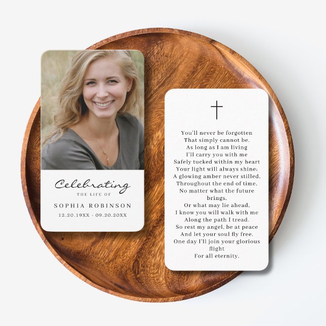 Cartão de Oração de Simpatia de Funeral de Foto Si (Criador carregado)