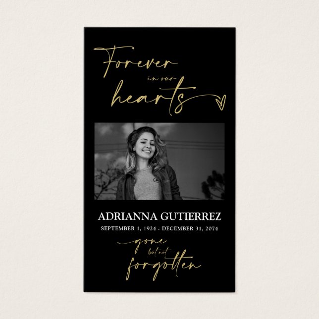 Cartão de Oração de Simpatia Fotográfica Memorial  (Frente)