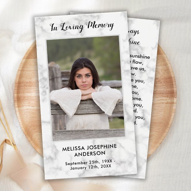 Cartão de Oração de Simpatia Fotográfica Memorial  (Criador carregado)