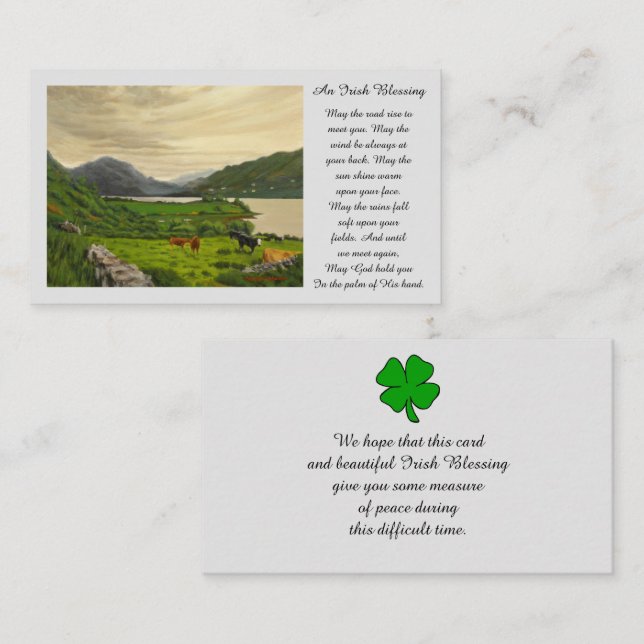 Cartão de Oração de Simpatia Imagem Memorial (Frente/Verso)