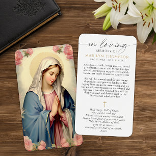 Cartão de Oração de Sincronia da Cruz da Virgem Ma