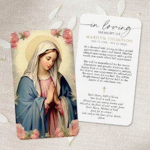 Cartão de Oração de Sincronia da Cruz da Virgem Ma
