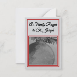 Cartão de Oração de Uma Oração Familiar a São José