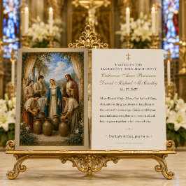 Cartão de Oração do Casamento Católico de Maria em