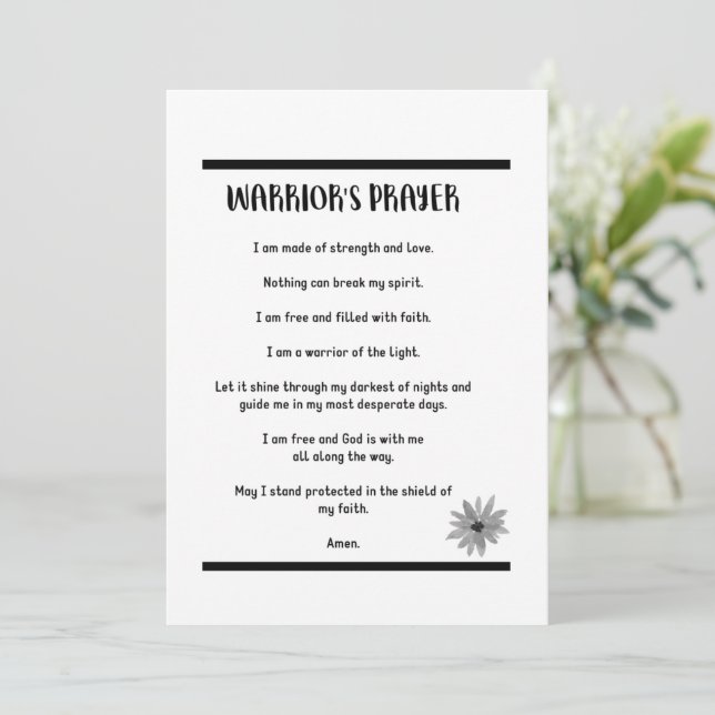CARTÃO DE ORAÇÃO DO PODER DO GUERREIRO (Em pé/Frente)
