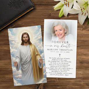 Cartão de Oração do Senhor Religioso Oração de Jes